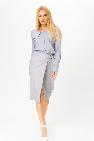 Юбка AMUARt 1052 светло-серый - фото 7