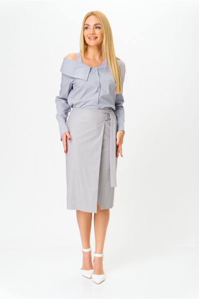 Юбка AMUARt 1052 светло-серый - фото 4