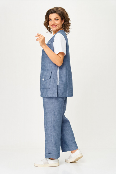 Брюки, жилет, футболка AMUARt 1049 голубой_джинс - фото 12