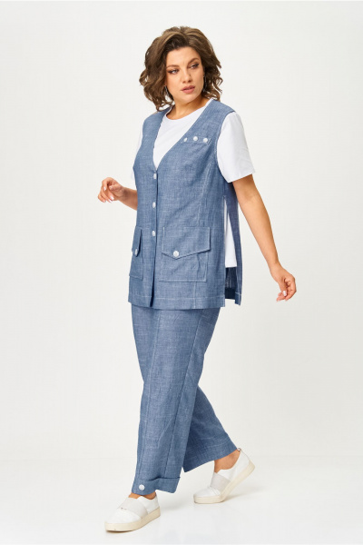 Брюки, жилет, футболка AMUARt 1049 голубой_джинс - фото 10