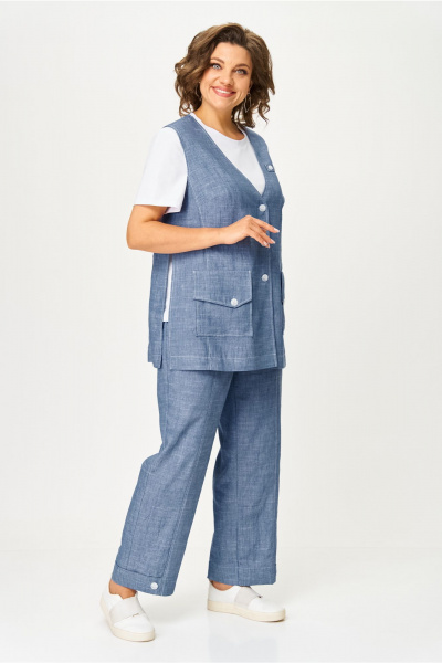 Брюки, жилет, футболка AMUARt 1049 голубой_джинс - фото 8