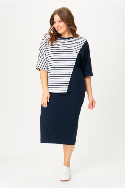 Блуза, юбка AMUARt 1042-1 синий - фото 7