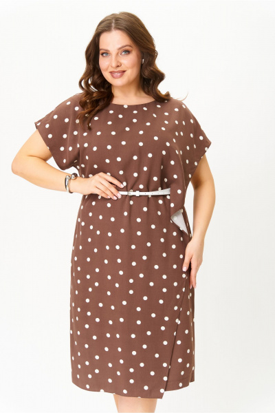 Платье AMUARt 1043 коричный_горох - фото 10