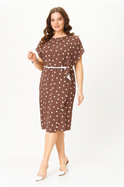 Платье AMUARt 1043 коричный_горох - фото 9