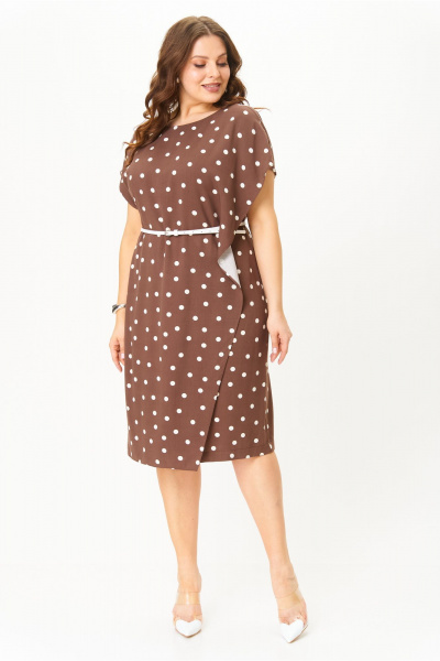 Платье AMUARt 1043 коричный_горох - фото 8