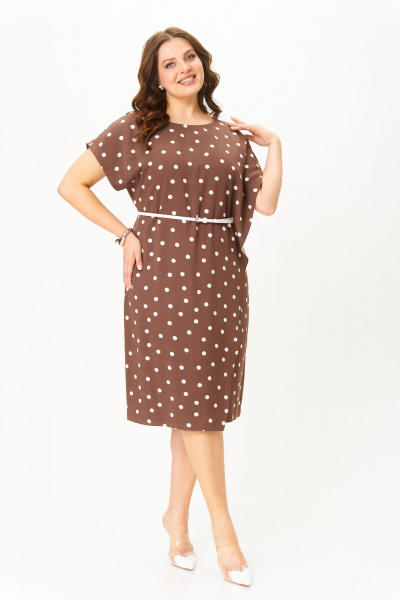 Платье AMUARt 1043 коричный_горох - фото 7
