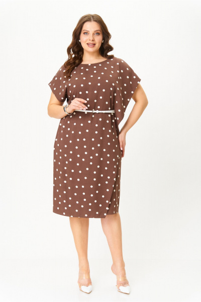 Платье AMUARt 1043 коричный_горох - фото 6