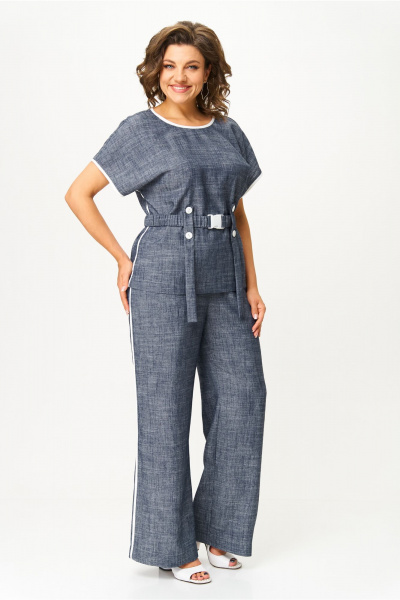 Блуза, брюки AMUARt 1046 джинсовый_синий - фото 1