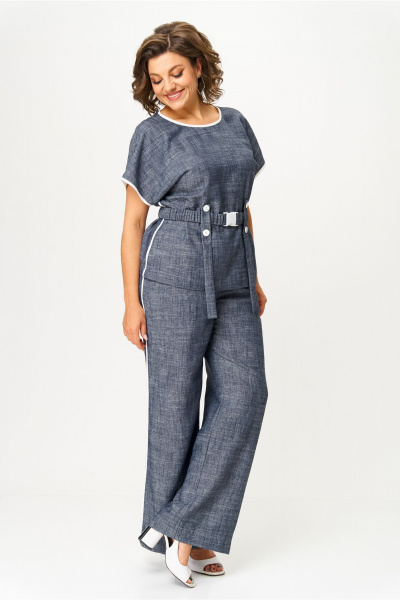 Блуза, брюки AMUARt 1046 джинсовый_синий - фото 7