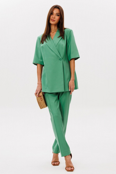 Брюки, жакет Ларс Стиль 1089 зеленый - фото 3