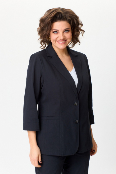 Брюки, жакет БелЭльСтиль 203-2_83_22+586-2_87_22 черный джинс - фото 5