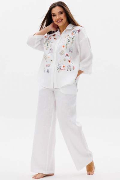 Брюки, рубашка Ma Сherie 3141 белый - фото 4