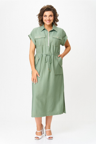 Платье, ремень Bonna Image 980/2 зеленый - фото 12