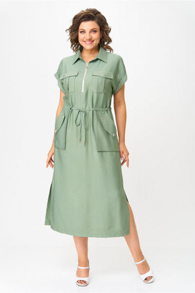 Платье, ремень Bonna Image 980/2 зеленый - фото 11