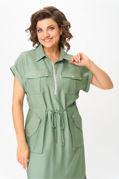 Платье, ремень Bonna Image 980/2 зеленый - фото 7