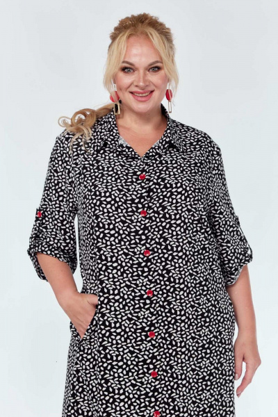 Платье СиБон 0340 бело-черный - фото 2