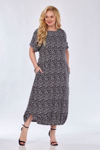 Платье СиБон 0341 бело-черный - фото 1