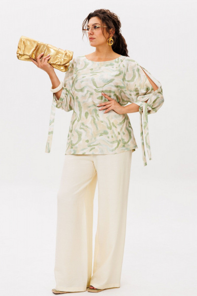 Блуза, брюки Anelli 1536 голден_эра - фото 3