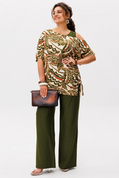 Блуза, брюки Anelli 1537 матча_с_корицей - фото 3