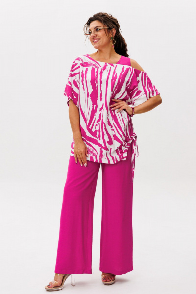 Блуза, брюки Anelli 1537 ягодный_раф - фото 2