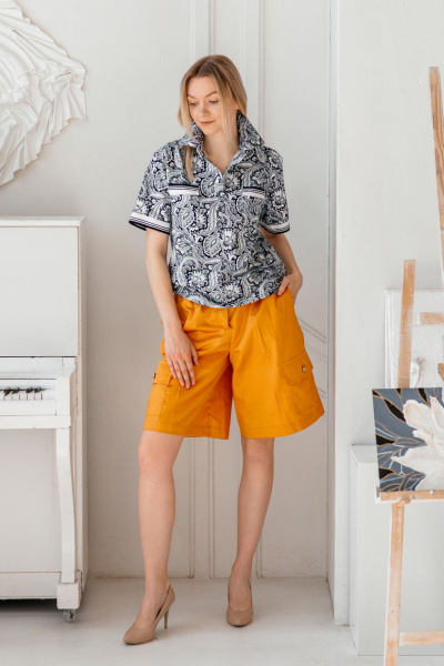 Футболка Shymoda М_436-25 белый/тёмно-синий_принт - фото 2