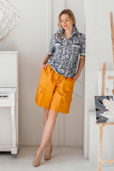 Футболка Shymoda М_436-25 белый/тёмно-синий_принт - фото 1