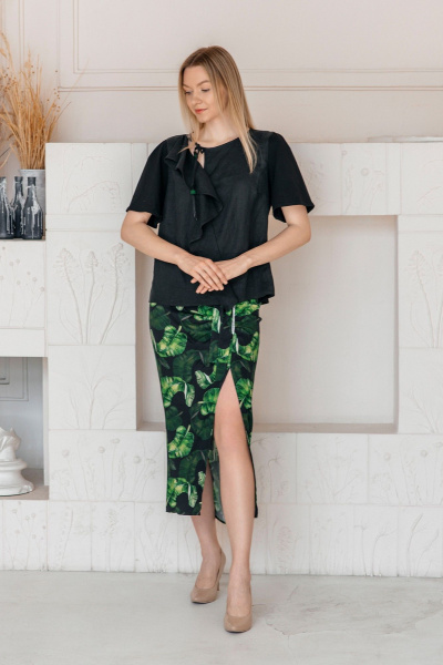 Юбка Shymoda М_358-25 зелёный/чёрный - фото 2