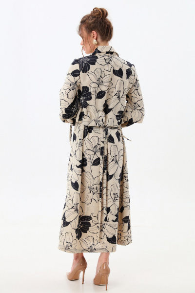 Платье, пояс NikVa 944-5 сине-песочные лилии - фото 9