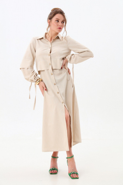 Платье NikVa 944-6 песочный - фото 8