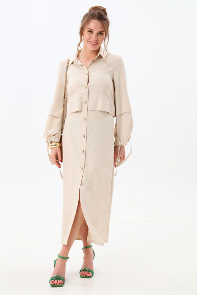 Платье NikVa 944-6 песочный - фото 6