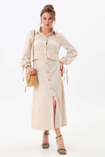 Платье NikVa 944-6 песочный - фото 4