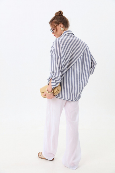 Рубашка NikVa 953-2 сине-белые полосы - фото 4