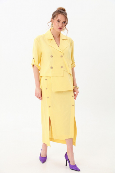 Юбка NikVa 971-3 лимонный - фото 4