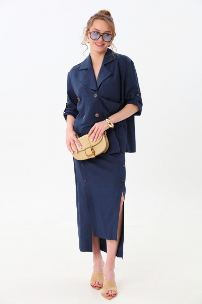 Жакет, юбка NikVa 972-1 индиго - фото 2