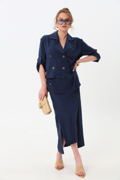 Жакет, юбка NikVa 972-1 индиго - фото 1