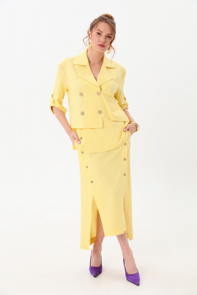 Жакет NikVa 973-2 лимонный - фото 6