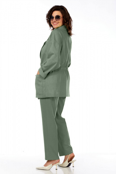 Брюки, жакет Ольга Стиль С-810 зелень - фото 3