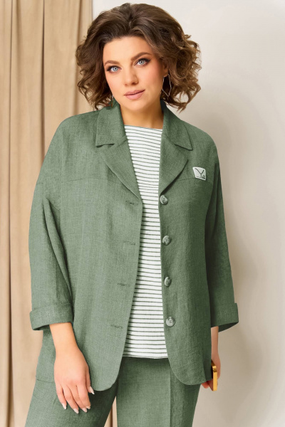 Блуза, брюки, жакет VOLNA 1359 мятно-зеленый - фото 3