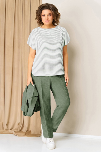 Блуза, брюки, жакет VOLNA 1359 мятно-зеленый - фото 2