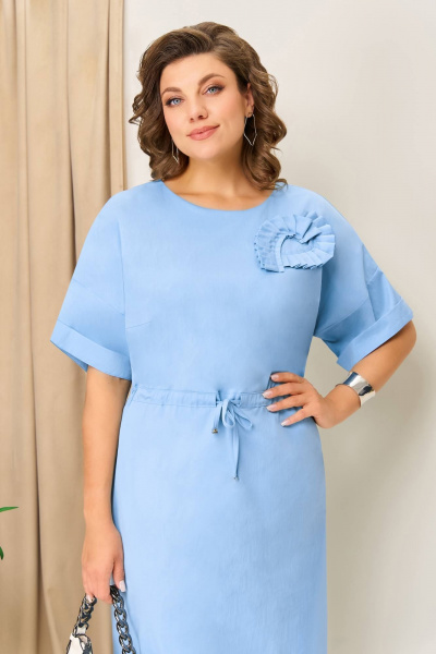 Платье VOLNA 1418 голубой - фото 4