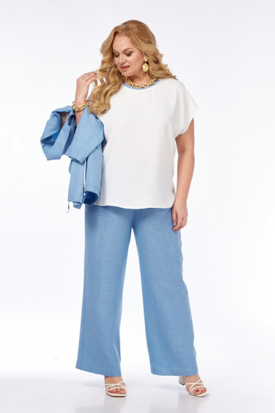 Брюки, жакет, топ Grace for you 309 голубой - фото 6
