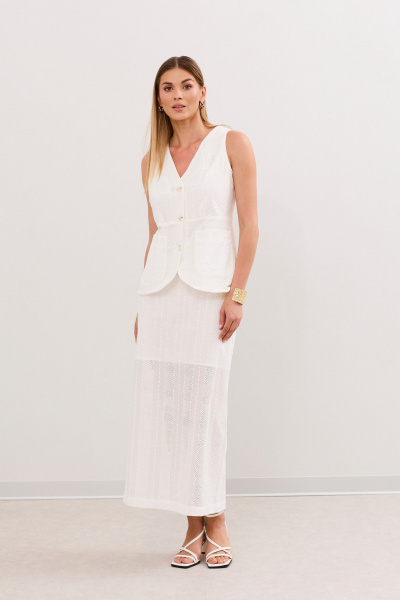 Жилет, юбка DAVA 2232 молочный - фото 5