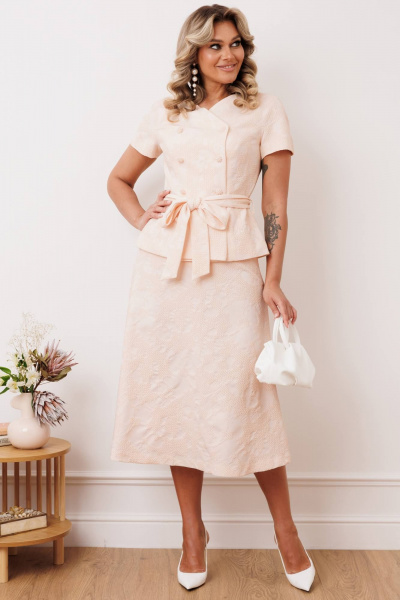 Жакет, юбка Мода Юрс 2906 персик - фото 1