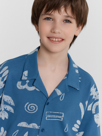Рубашка Mark Formelle 113445/24-31873П-11 узоры_на_пепельно_синем - фото 64