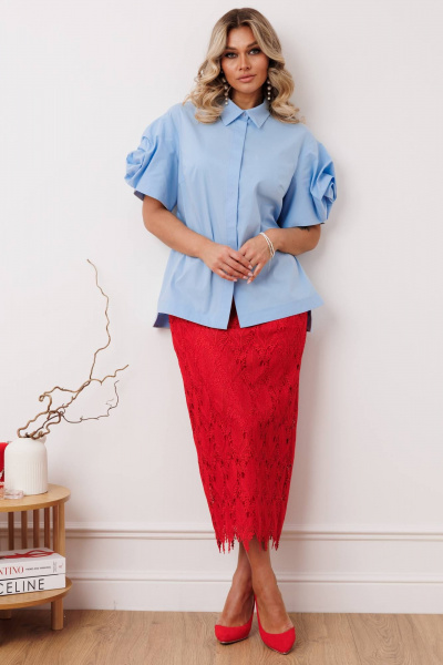 Блуза Мода Юрс 2916bl голубой - фото 6