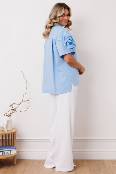 Блуза Мода Юрс 2916bl голубой - фото 5