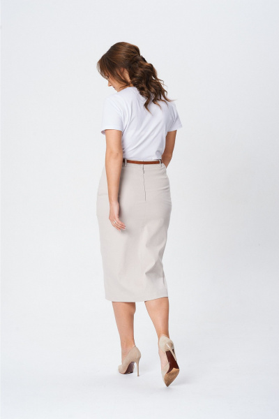 Ремень, футболка, юбка T&N 7646 белый-светлый_песок - фото 2