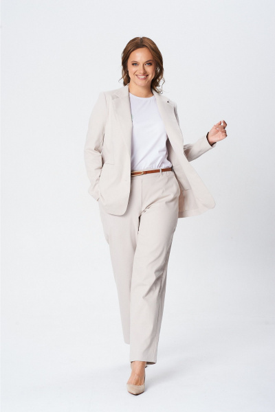 Брюки, жакет, ремень, футболка T&N 7650 светлый_песок-белый - фото 10