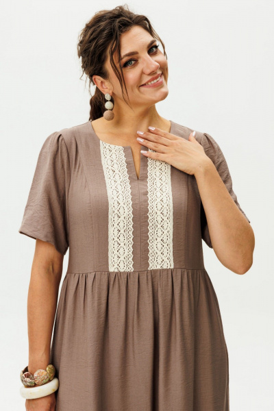 Платье Anelli 1604 мокко - фото 4