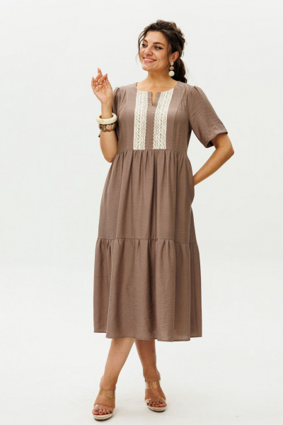 Платье Anelli 1604 мокко - фото 3